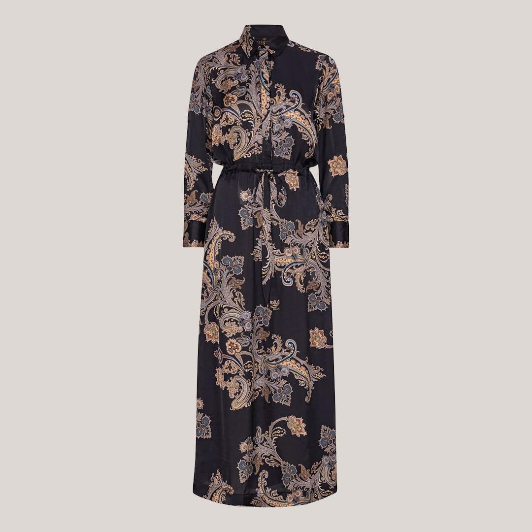 Paisley Nakita Maxi Dress Pearson Blue Lang Kjole Mønster - Karmamia Kjole