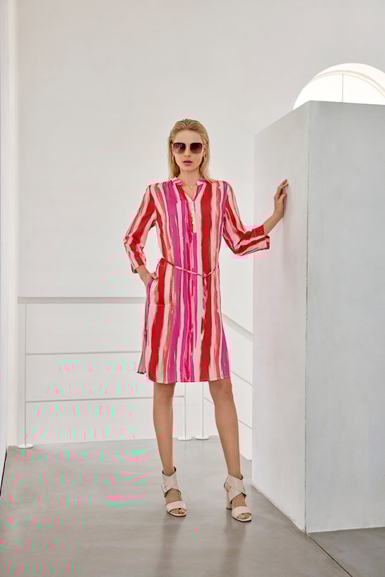 Micha Kjole Med Stripe Print - Micha Kjole