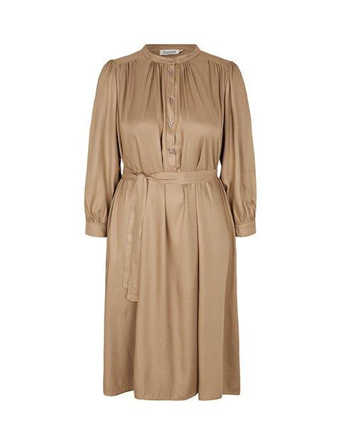 Amber Kjole Camel Twill Viskose - Kjole  - 5715294017638