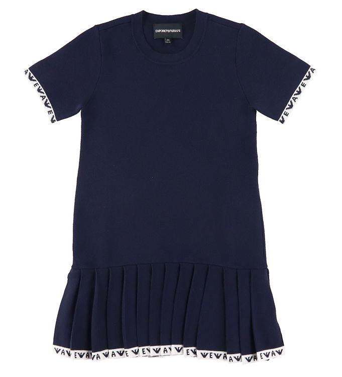 Hvid Emporio Armani Kjole Strik Navy - Emporio Armani Kjole  - 8058997513296