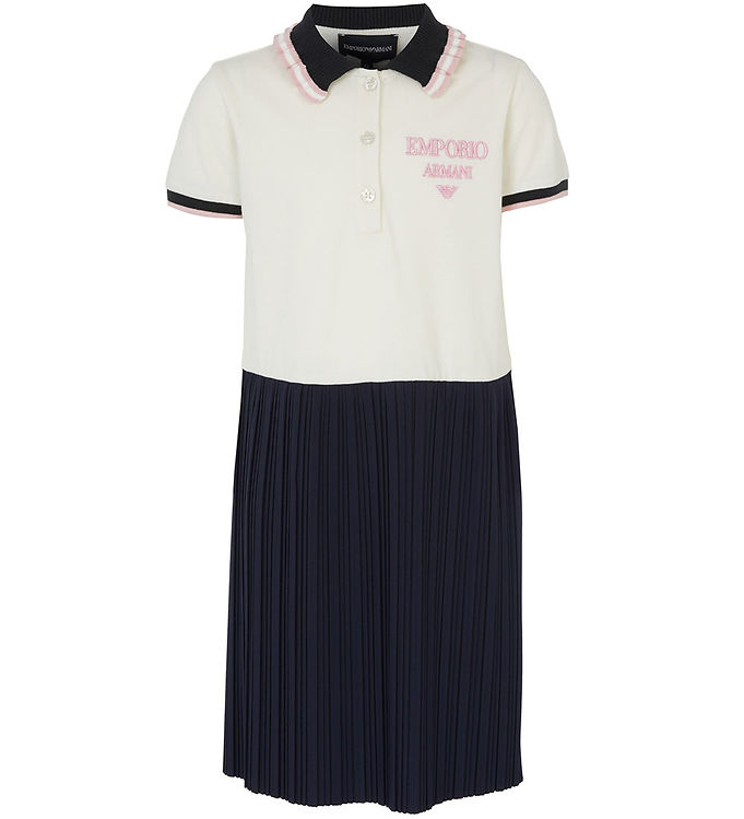 Hvid Emporio Armani Kjole Off White Navy - Emporio Armani Kjole  - 8059797152265