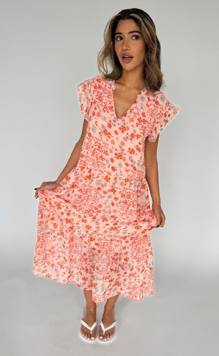 Pink Continue Kjole Bea Long Flower - Continue Kjole  - 5714015359569