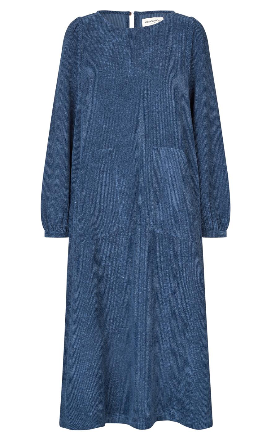 Mørke Blå Lolly Laundry Kjole Lucas Dark Blue - Lollys Laundry Kjole  - 5712793345019