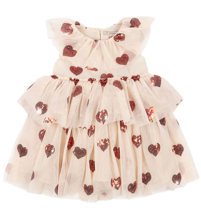 Beige/Rød Konges Sløjd Kjole Yvonne Fairy Buttercream - Konges Sløjd Kjole  - 5715681049020