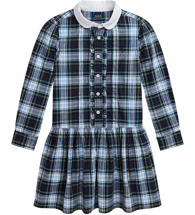 Hvid Polo Ralph Lauren Kjole Navy Grønternet - Kjole  - 3616537432589
