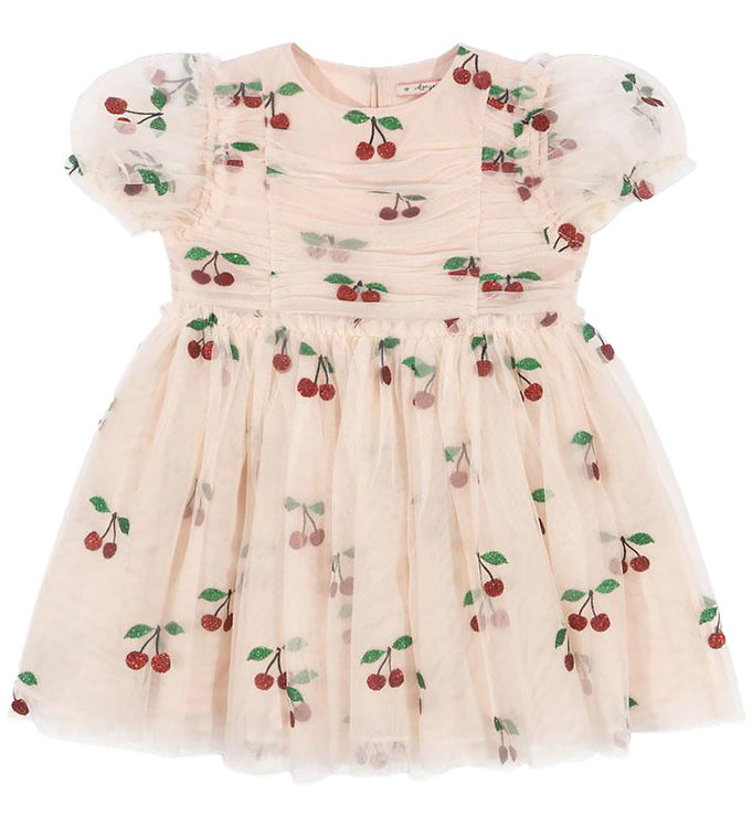 Hvid Konges Sløjd Kjole Tullie Grande Cerise Glitter - Konges Sløjd Kjole  - 5715681061213