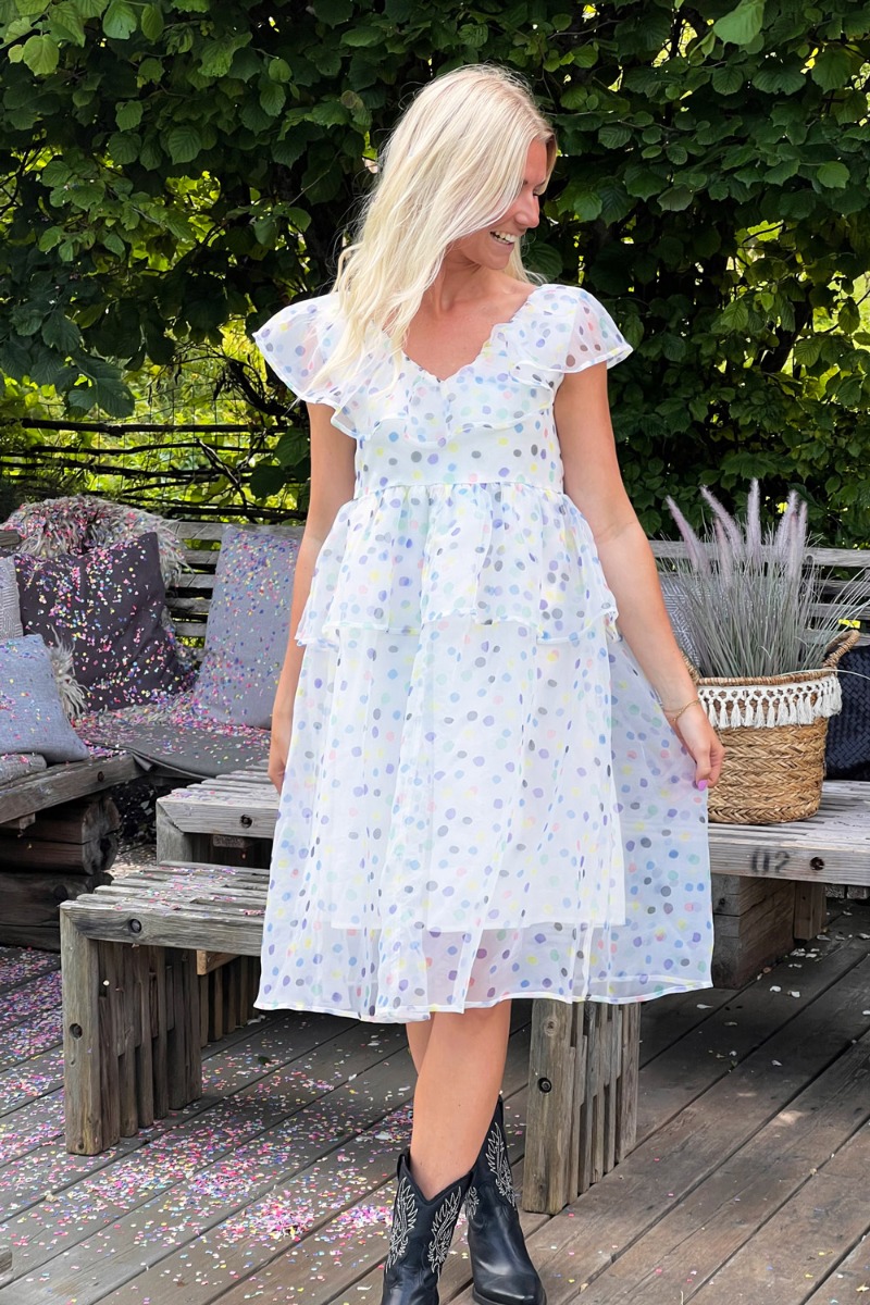 Multifarvet Loved Lykke Kjole Confetti Dress Multi Dot Pastell - Loved By Lykke Kjole  - 05740024601269