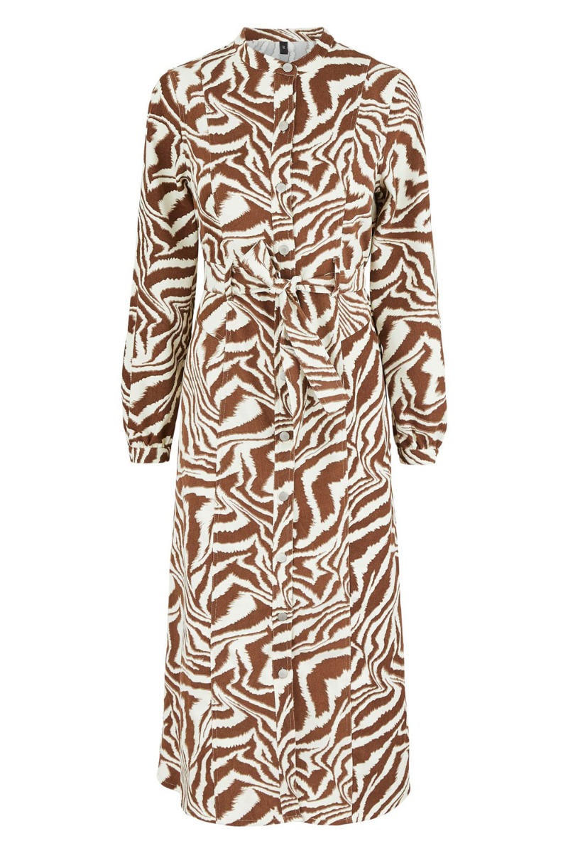 Brun Kjole London Midi Dress Ecru - Yas Kjole  - 5715220329125