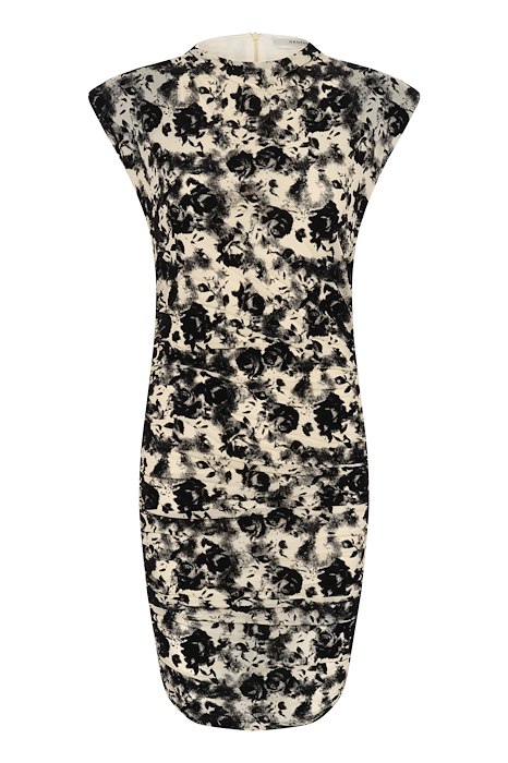 Sort Gestuz Kjole Flora Dress Butter Yellow Black - Gestuz Kjole  - 5715576214694