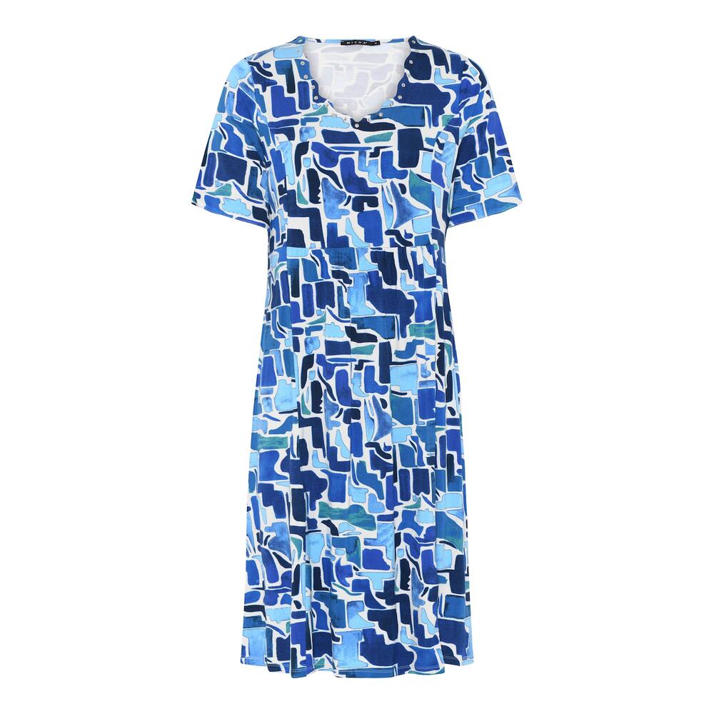 Kjole Graphic Jersey Print Blue Print Micha - Micha Kjole  - 5700938525648