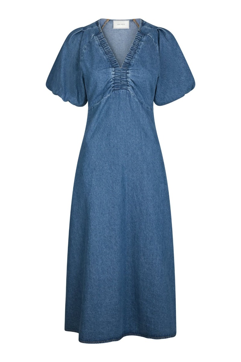 Blå Neo Noir Kjole Illana Denim Dress Blue Levering Slut Juli - Neo Noir Kjole  - 5715641314779
