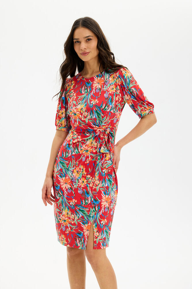Kjole Rosy Red Flower Front - In Front Kjole  - 5714220385988