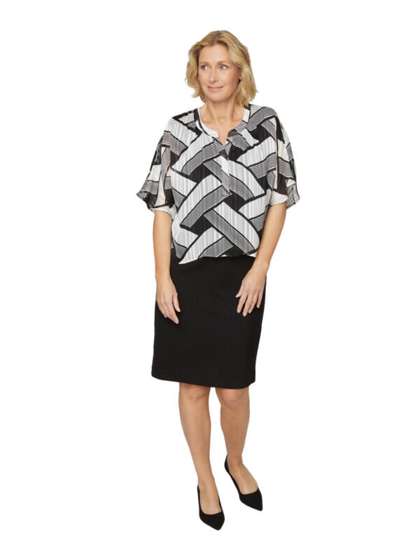 Hvid Kjole Delt Sort Brandtex - Brandtex Kjole  - 5713241690545