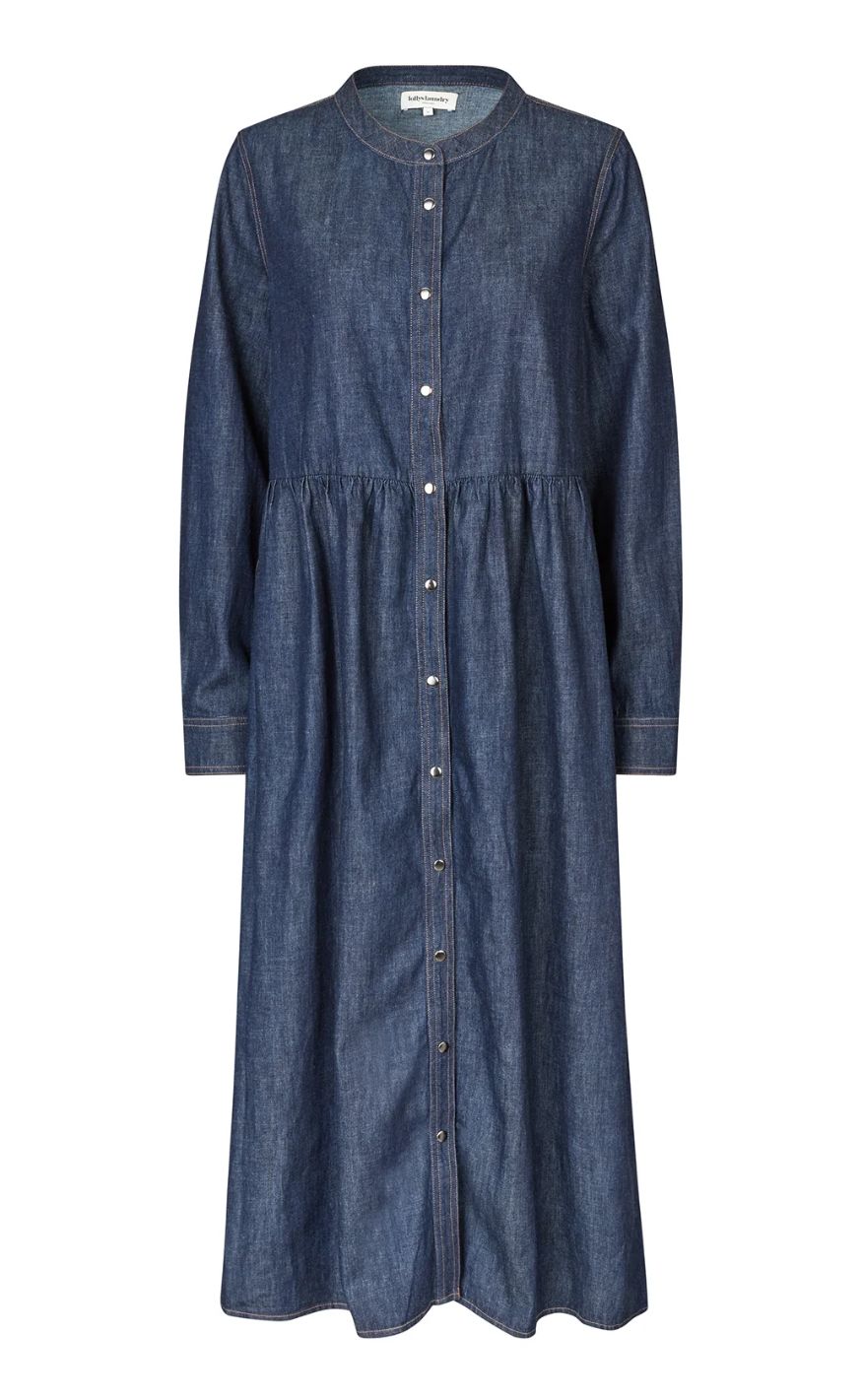 Blå Lollys Laundry Kjole Aliya Blue - Lollys Laundry Kjole  - 5712793337861