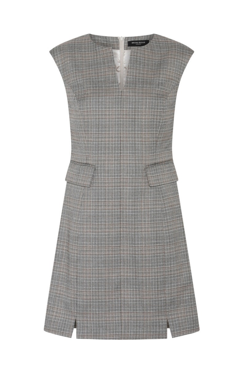 Multifarvet Bruuns Bazaar Kjole Women Ipomoeabblenesa Dress Brown Check Levering Midt Juli - Bruuns Bazaar Kjole  - 5713889544668