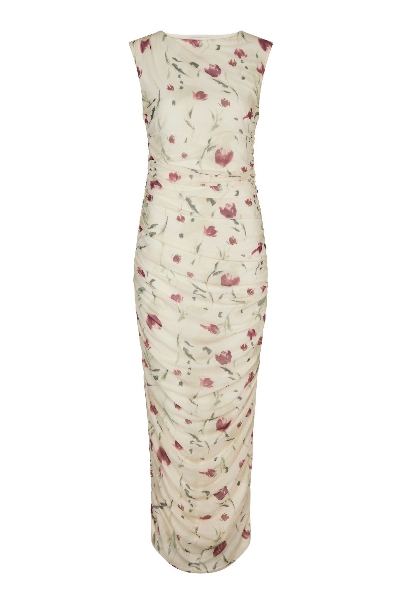 Multifarvet Neo Noir Kjole Corilina Artist Mesh Dress Creme - Neo Noir Kjole  - 5715641289749