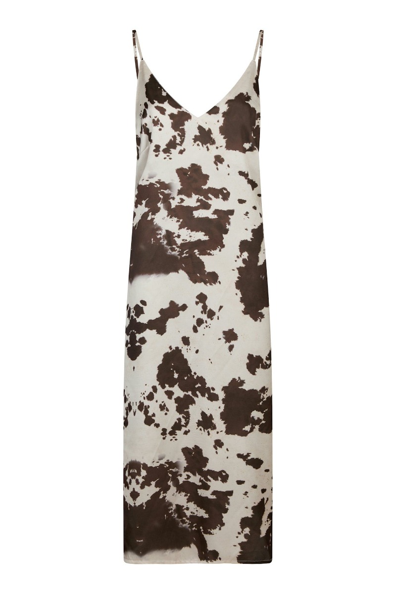 Multifarvet Neo Noir Kjole Kamran Cow Print Dress Brown - Neo Noir Kjole  - 5715641291018