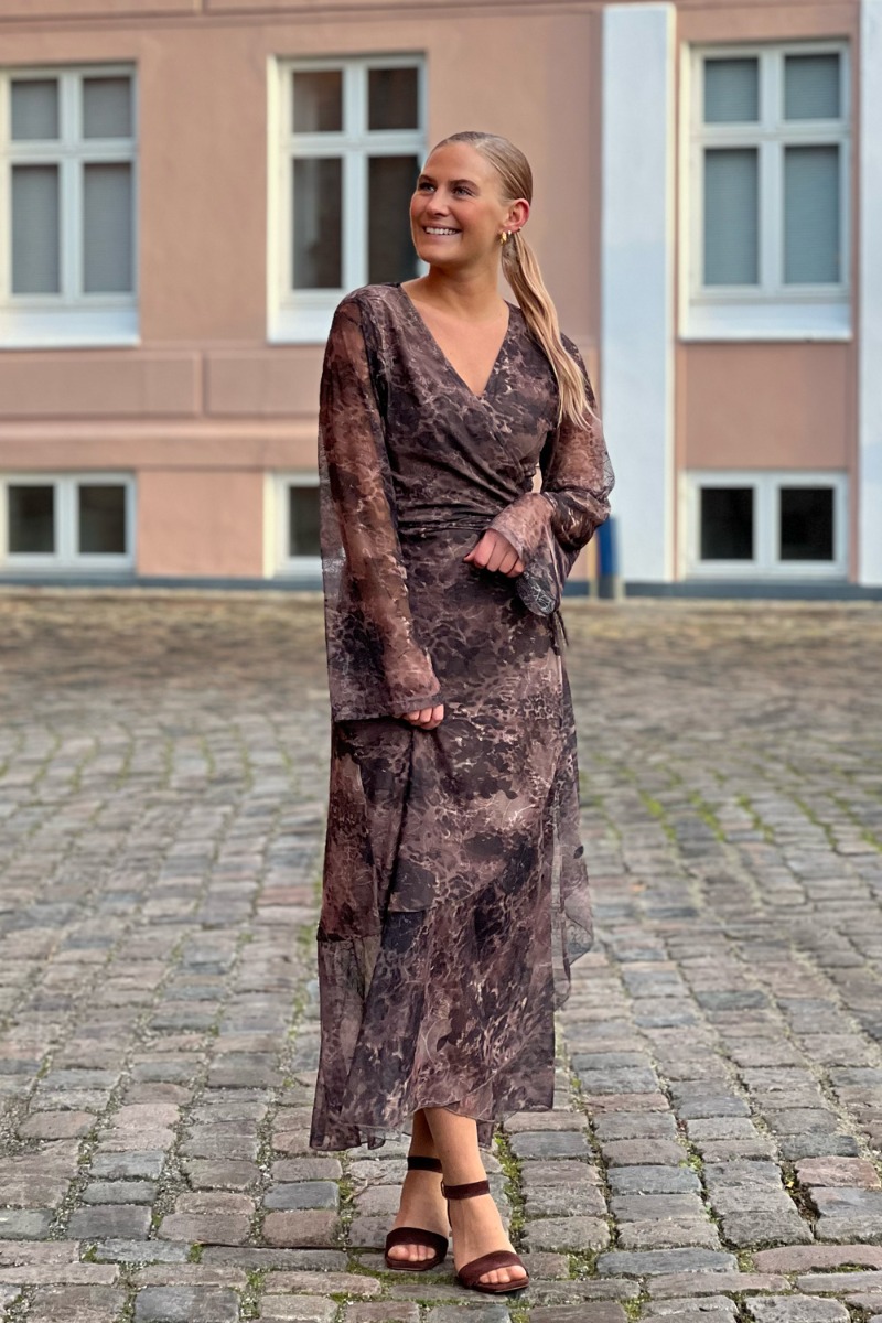 Brun Loved Lykke Kjole Lovely Long Dress Brown Fall - Loved By Lykke Kjole  - 5740024607162