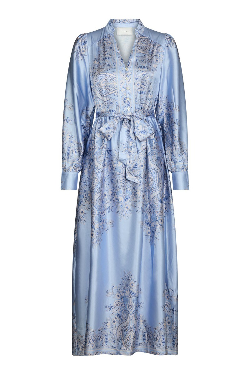 Blå Neo Noir Kjole Nova Paisley Border Dress Light Blue - Neo Noir Kjole  - 5715641242751