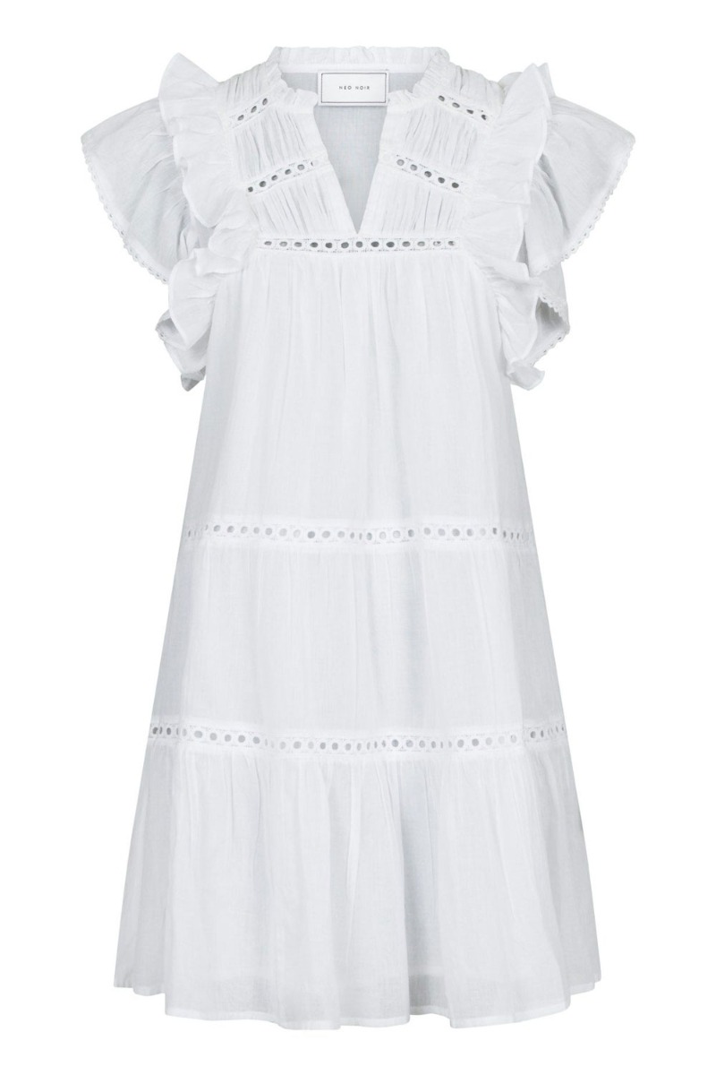 Hvid Neo Noir Kjole Jamma Voile Dress White - Neo Noir Kjole  - 5715641098488