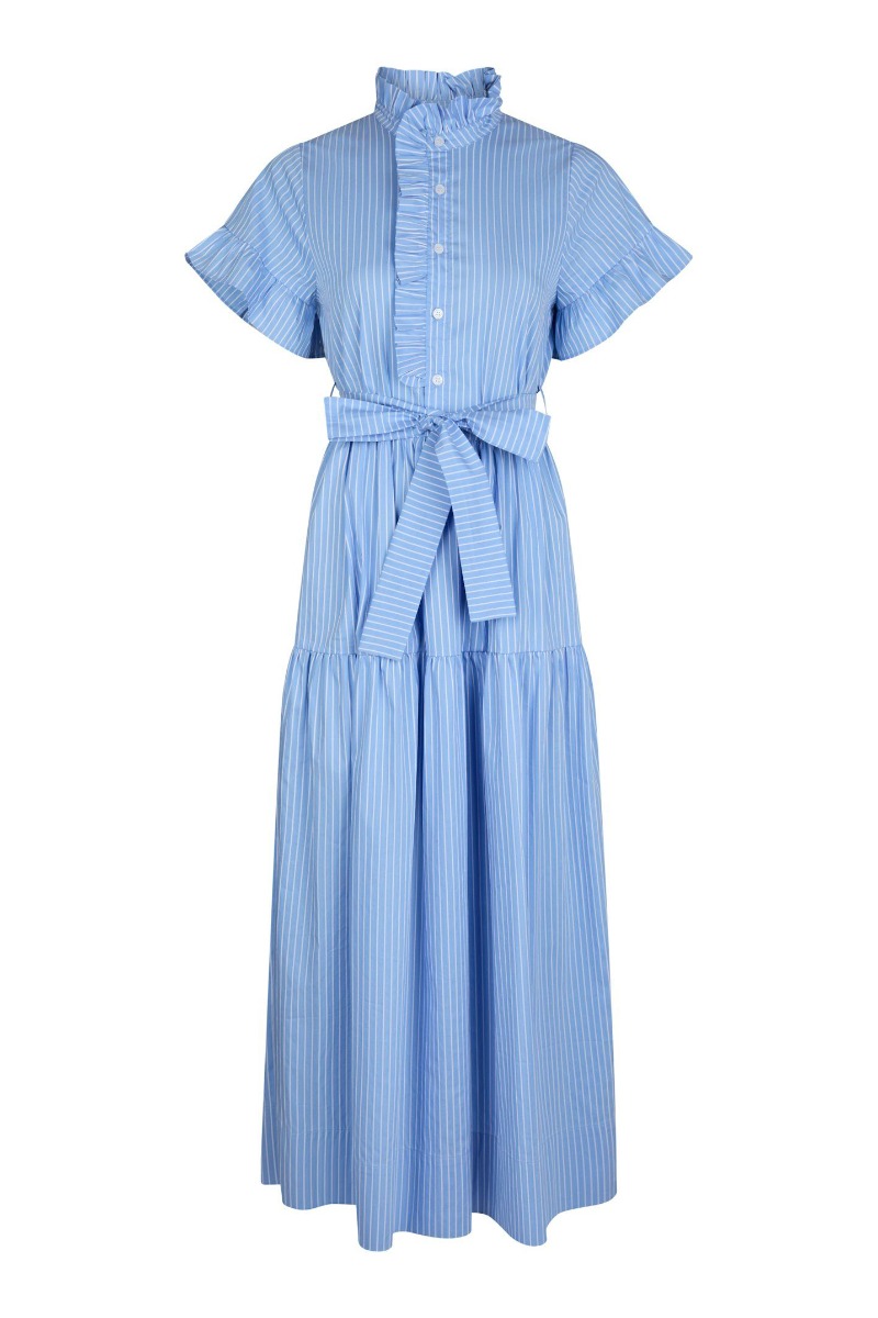Blå Neo Noir Kjole Nellie Stripe Dress Light Blue - Neo Noir Kjole  - 5715641247909