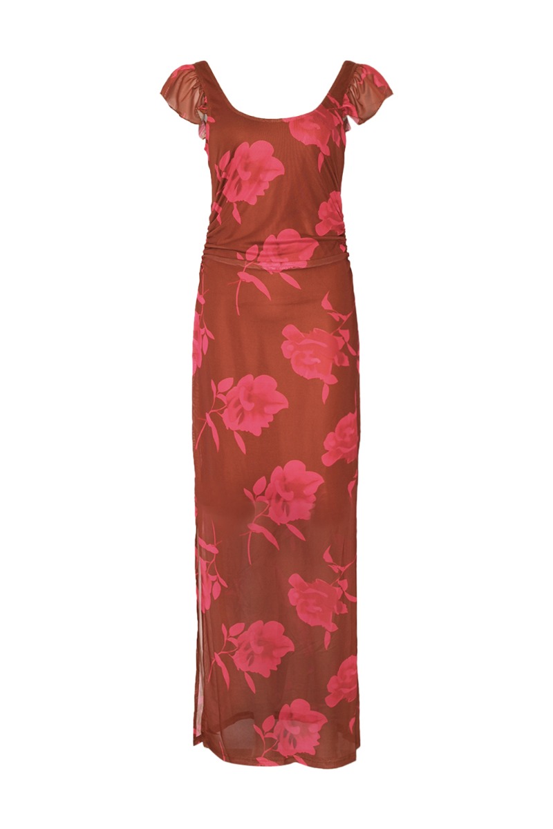 Brun Noella Kjole Lauryn Dress Cassie Brown Print - Noella Kjole  - 5714694896928