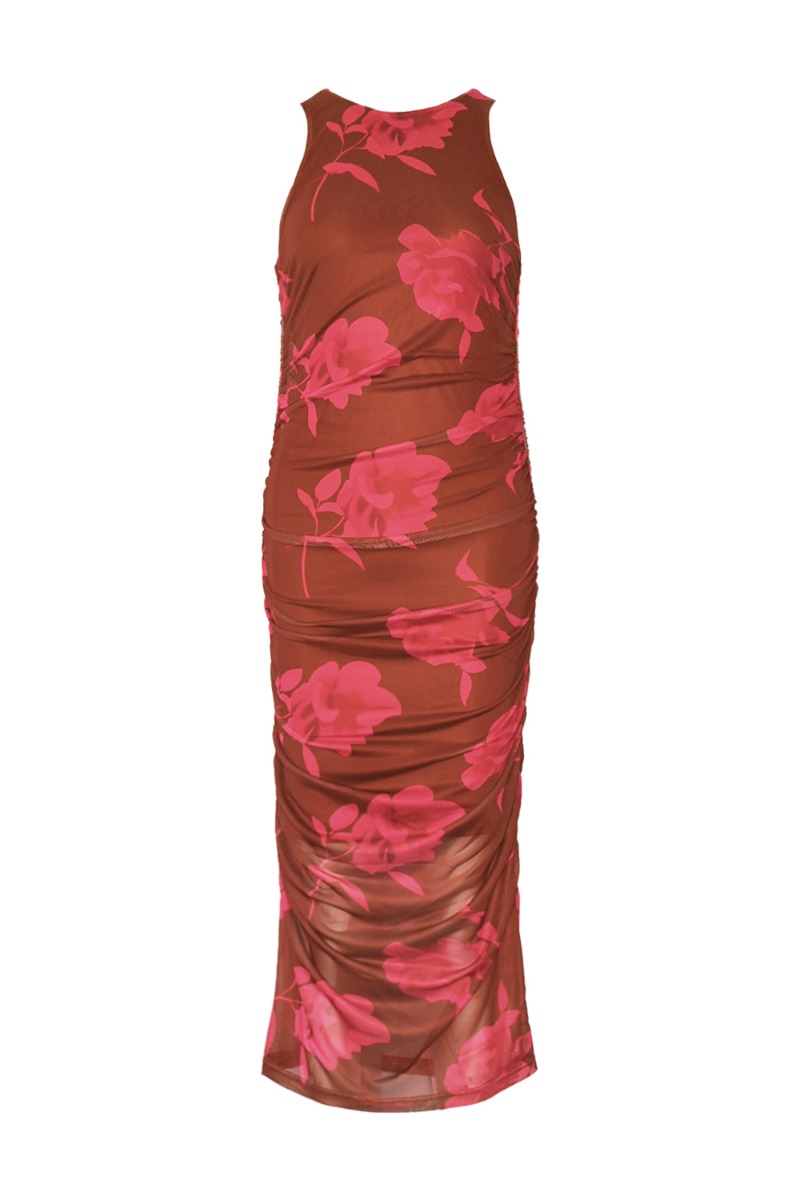 Brun Noella Kjole Leanna Dress Cassie Brown Print - Noella Kjole  - 5714694898342