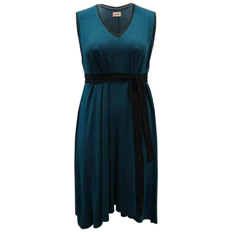 Blå Løs Plus Size Kjole Moon Soft Petrol - Amamiko Kjole