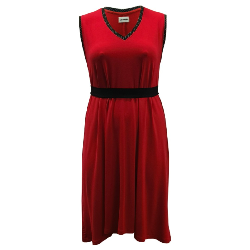 Rød Løs Plus Size Kjole Moon Soft Red - Amamiko Kjole