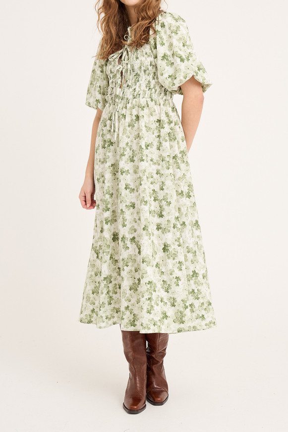 Grøn View Kjole Tabita Dress Green White - A-view Kjole  - 5714711415934